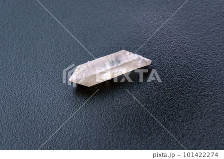 Geological collection mineral white rock crystal. Quartz Berg, black background 101422274