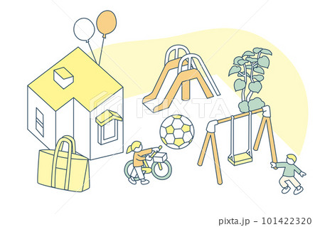 子供時代に身近な公園で遊ぶ子供たち 子供時代に身近な公園で遊ぶ子供たち 101422320