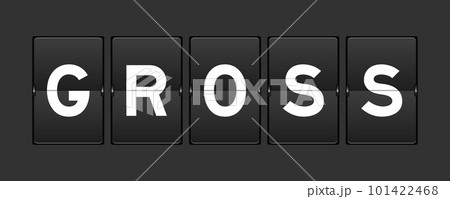Black color analog flip board with word gross on gray background Black color analog flip board with word gross on gray background 101422468
