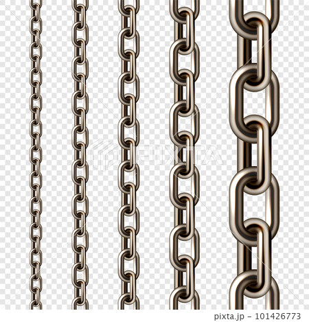 Realistic brown metal chain with old rusty links. Heavy steel chain for industrial use. Vector illustration Realistic brown metal chain with old rusty links. Heavy steel chain for industrial use. Vector illustration 101426773