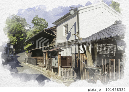 水彩画風 宮島 宮島歴史民俗資料館 広島県廿日市市 水彩画風 宮島 宮島歴史民俗資料館 広島県廿日市市 101428522