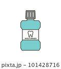 mouthwash for cleaning teeth - dental cartoon vector flat style 101428716