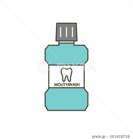 mouthwash for cleaning teeth - dental cartoon vector flat style mouthwash for cleaning teeth - dental cartoon vector flat style 101428716