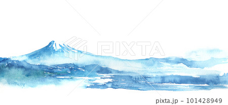 水彩で描いた富士山の風景イラスト 101428949