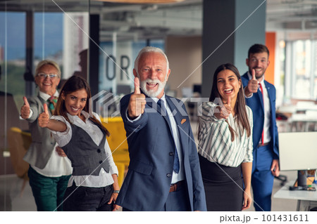 Business man, leadership and happy in portrait with senior executive, boss and smile in workplace. Business man, leadership and happy in portrait with senior executive, boss and smile in workplace. 101431611