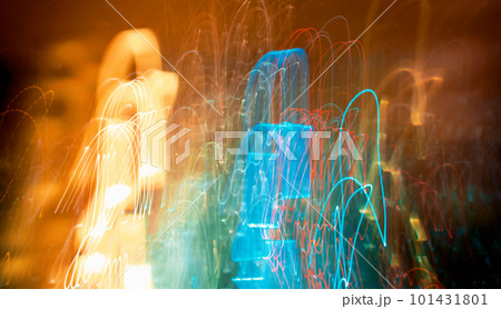 Abstract blurred cityscape neon lights background Abstract blurred cityscape neon lights background 101431801