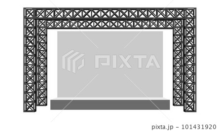 white stage and speaker with spotlight on the truss system on the white background 101431920