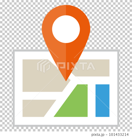 簡單的地圖和地圖圖釘插圖 101433214