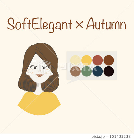 顔タイプ診断とパーソナルカラー診断のイラスト（イメコン（イメージコンサルタント）） 101433238