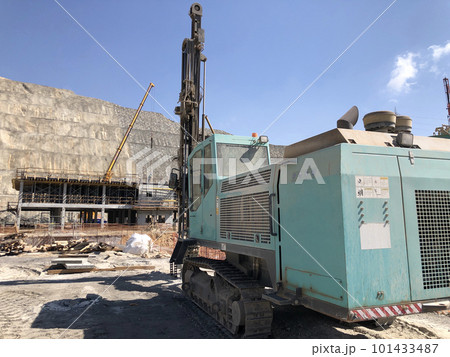 Drilling rig on construction site 101433487