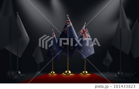 The New Zealand national flag on the red carpet The New Zealand national flag on the red carpet 101433823