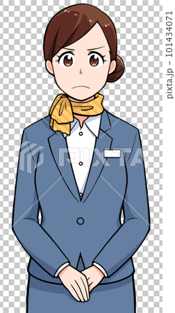 憤怒的穿制服的女人上半身 憤怒的穿制服的女人上半身 101434071