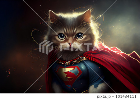Cat in Super Hero Costume, Generative AI 101434111