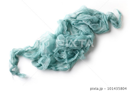 crumpled blue cotton napkin crumpled blue cotton napkin 101435804