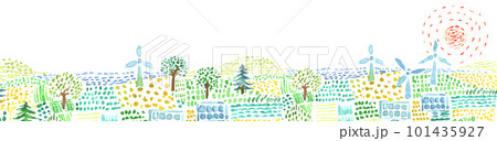 水彩で描いたSDGsをイメージしたバナー背景 101435927