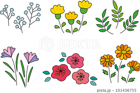 カラフルな花のイラスト 101436755