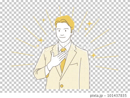 信頼感のあるビジネスマン-モノクロ 信頼感のあるビジネスマン-モノクロ 101437835