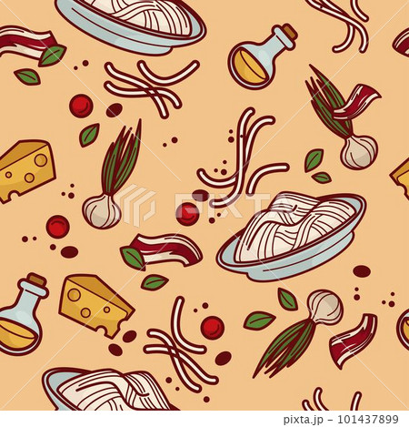 Cooking Italian pasta with spices and veggies 101437899