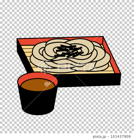 簡單可愛的 zaru soba 白色背景矢量與主線剪貼畫的插圖 簡單可愛的 zaru soba 白色背景矢量與主線剪貼畫的插圖 101437909