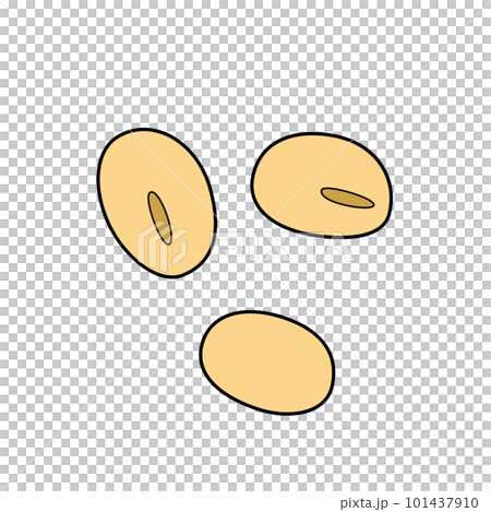 簡單可愛的大豆插圖白色背景矢量與主線剪貼畫 簡單可愛的大豆插圖白色背景矢量與主線剪貼畫 101437910