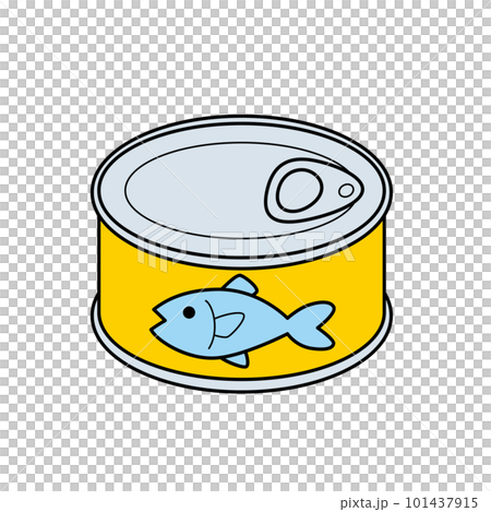 Illustration of a simple and cute can of tuna white background vector with main line clip art 101437915