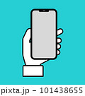 スマホを持つ手のシンプルなイラスト 101438655