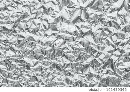 Shiny metal silver gray foil crumpled texture background 101439346