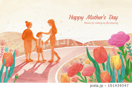 Watercolor mother's day card 101439347