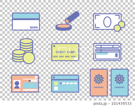 Icon set for ID cards, etc. Yumekawaii color Icon set for ID cards, etc. Yumekawaii color 101439533