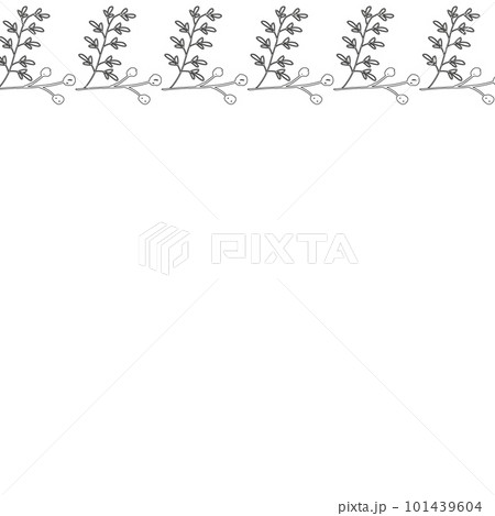 Template frame of spring flowers line art on a white background. Floral design for wedding invitation, banner, poster. Template frame of spring flowers line art on a white background. Floral design for wedding invitation, banner, poster. 101439604