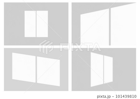 Window shadow drop on white wall background 101439810