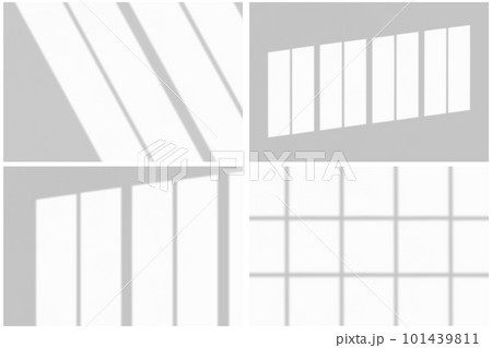 Window shadow drop on white wall background 101439811