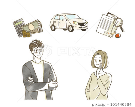 自動車のことを考えている男女 101440584