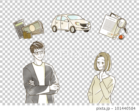 自動車のことを考えている男女 101440584