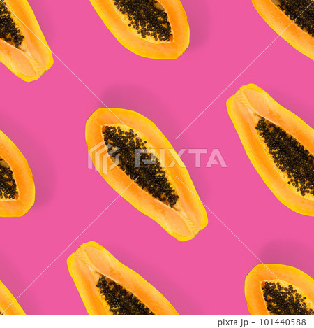 Seamless Background with Tropical Fruits, Papaya Exotic Texture for  Wallpaper, Textile Pattern, Botanical Illustration, Fabric Stock Vector -  Illustration of fresh, organic: 149565520