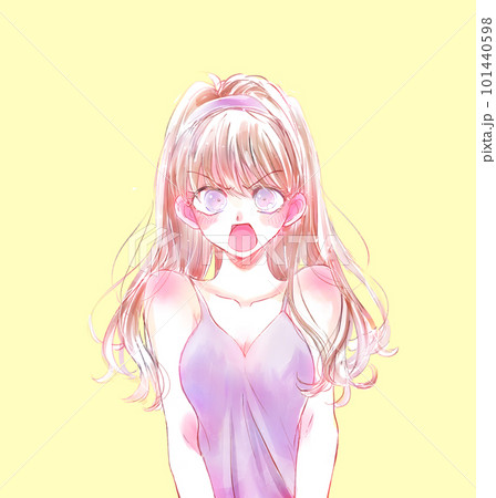 怒っている女性のイラスト素材 [101440598] - PIXTA