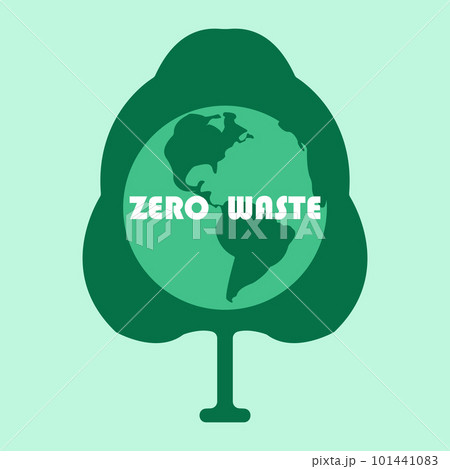 Zero waste infographic vector illustration. Green tree with the planet Zero waste infographic vector illustration. Green tree with the planet 101441083