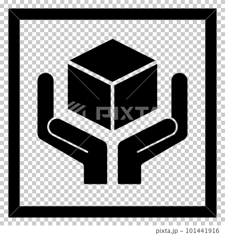 取扱注意のステッカーデザイン（黒） 101441916