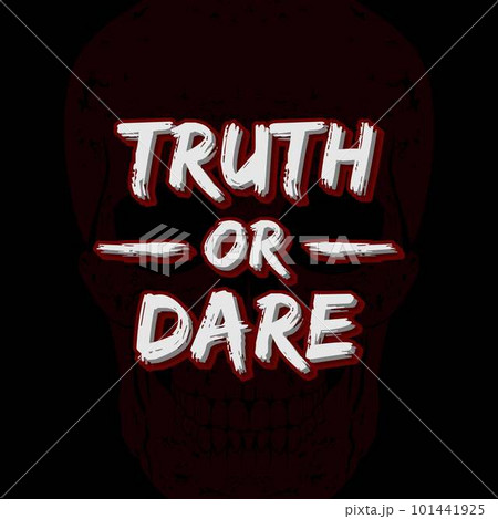 Truth Or Dare Party Game Logo With Skull Background Vector Design	 101441925