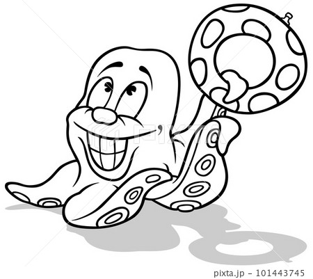 Drawing of a Smiling Octopus Drawing of a Smiling Octopus 101443745