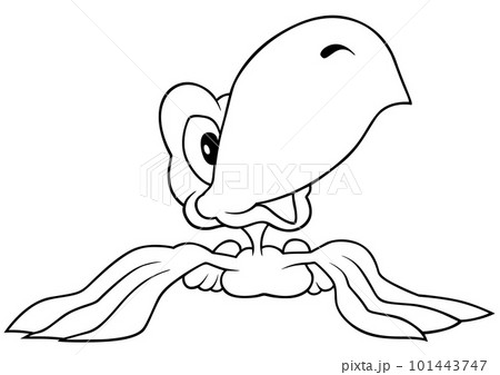Drawing of a Parrot with a Big Beak 101443747