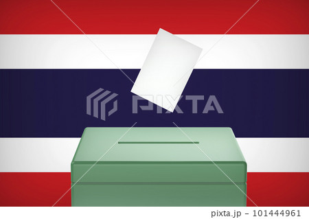 Ballot box with the flag of Thailand 101444961