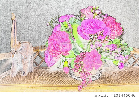 イラストフラワーアレンジメント2 101445046