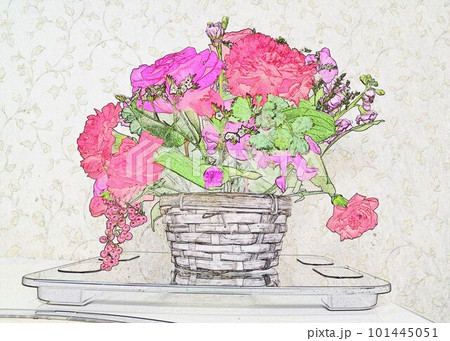 イラストフラワーアレンジメント3 イラストフラワーアレンジメント3 101445051