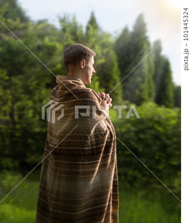 Praying man in the garden Praying man in the garden 101445324