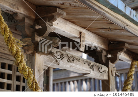 信州　安曇野　堀金の下堀諏訪神社　神明社本殿の立川流の彫刻　安曇野の名匠　立川豊八の作品 101445489