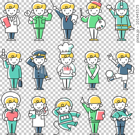様々な職業の格好をした男の子 101445575