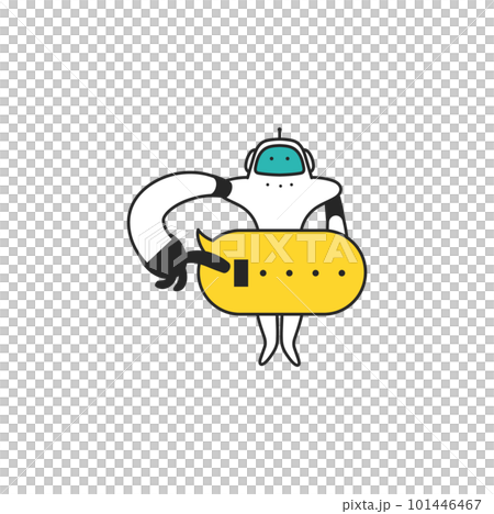 Humanoid robot that generates prompts by itself Illustration material 101446467