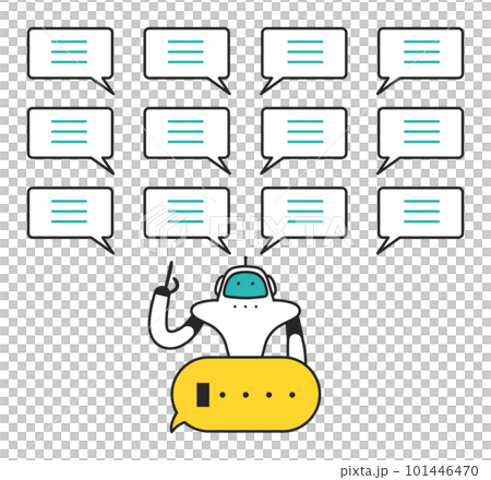 AI robot that derives multiple answers to prompts Illustration material 101446470