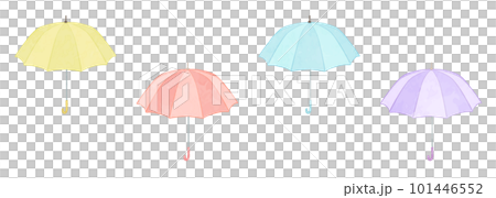 かわいい傘のカラフルイラストセット かわいい傘のカラフルイラストセット 101446552